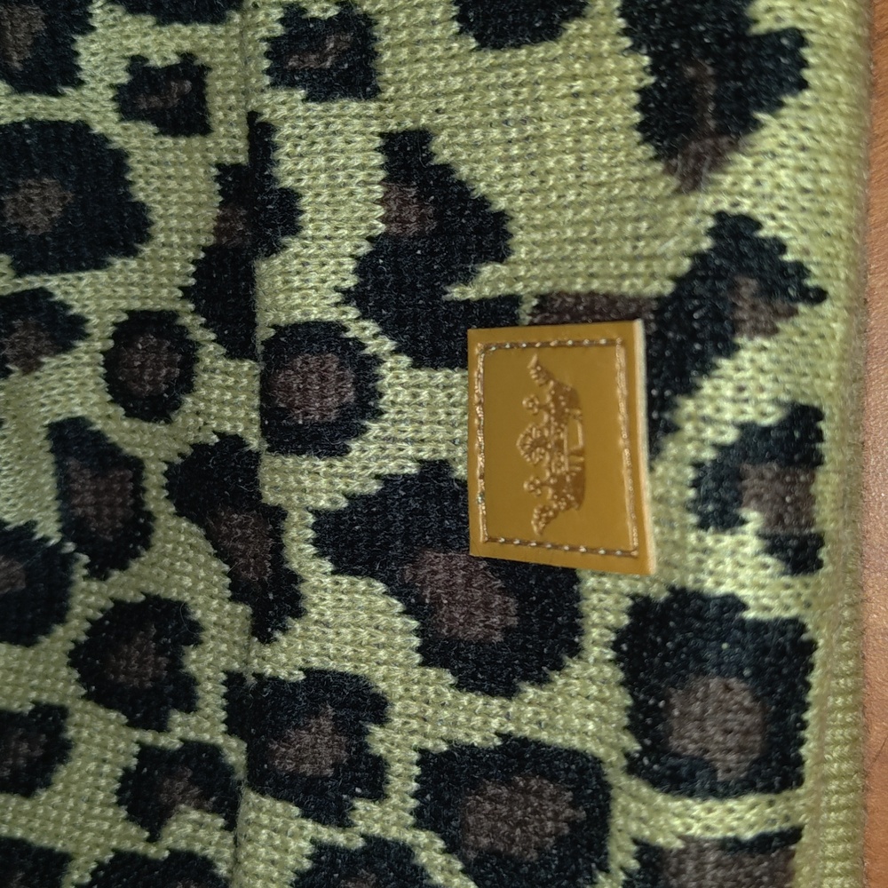 Panache Leopard Print Stitched Patch Knit Beanie - image 2